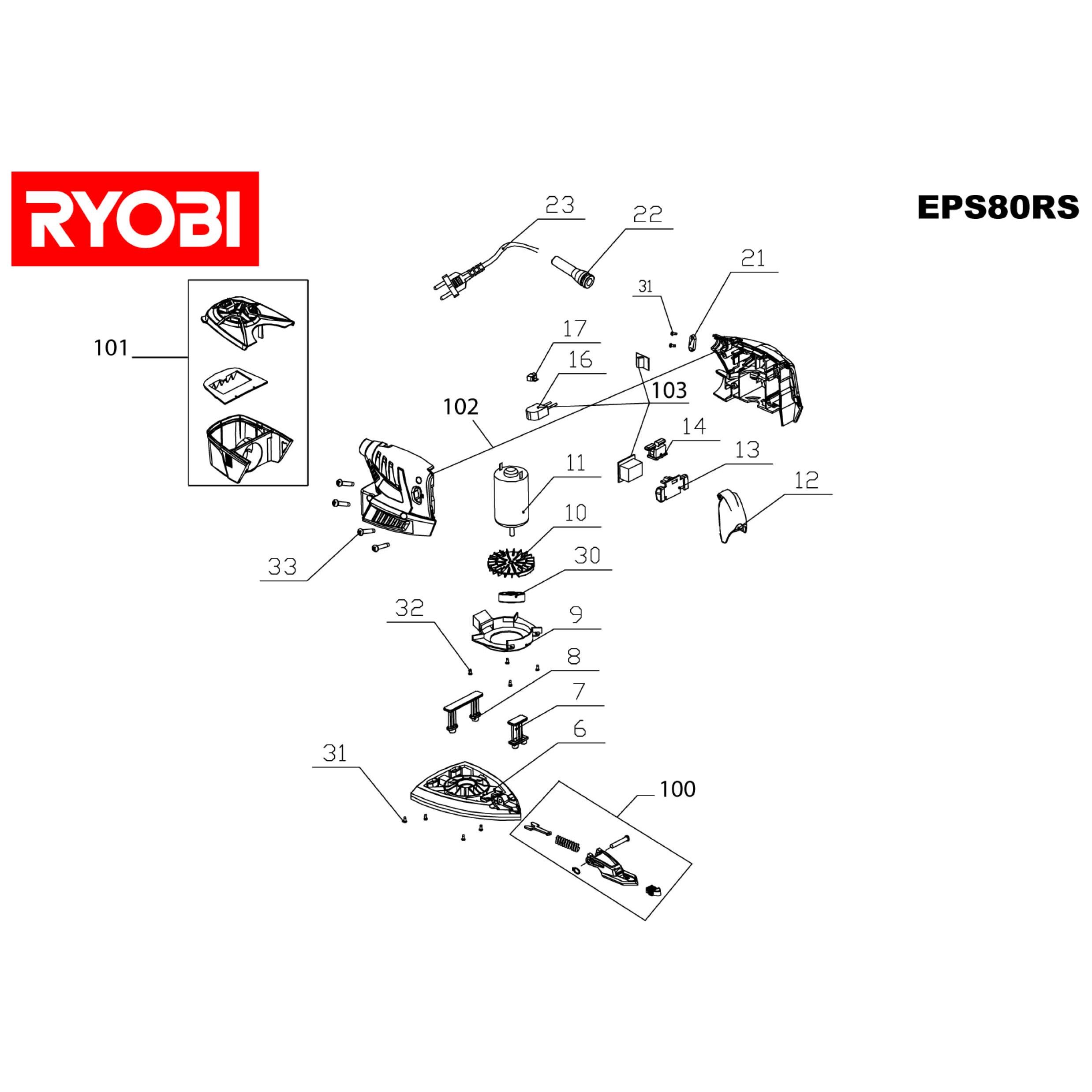 Buy A Ryobi Eps80rs Spare Part Or Replacement Part For Your Sanders And
